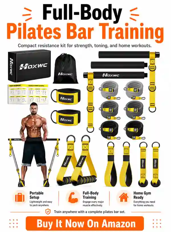 HOXWC Pilates Bar Resistance Band Kit
